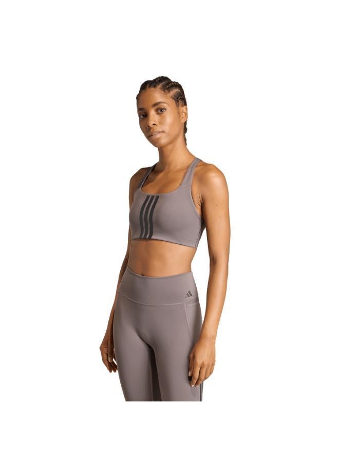 Adidas Optime Workout 3-Stripes Medium Support Bra - Image 1